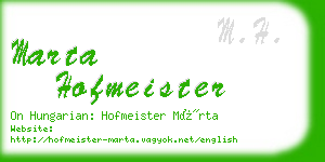 marta hofmeister business card